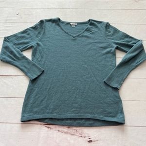 Smartwool Women's Shadow Pine turquoise V-Neck Long Sleeve Sweater Size M